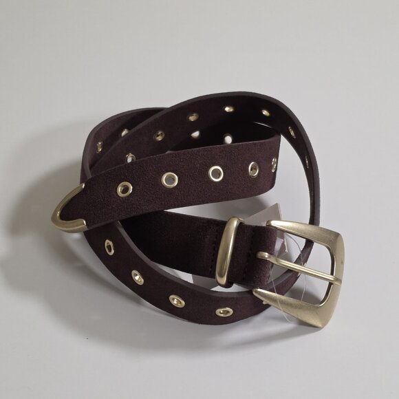 GAP Suede Leather Belt Women S Brown Grommets Preppy Grunge Indie Western Hippie main image 8